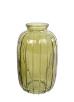 Vaas ribbelglas groen ovaal